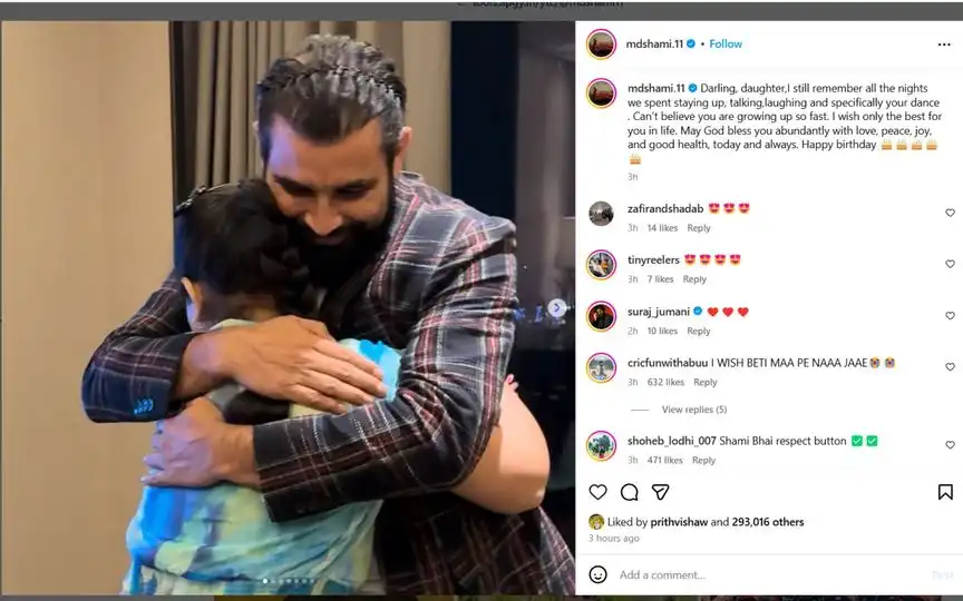 Mohammad Shami's Instagram Post (Source: @mdshami11/instagram.com)