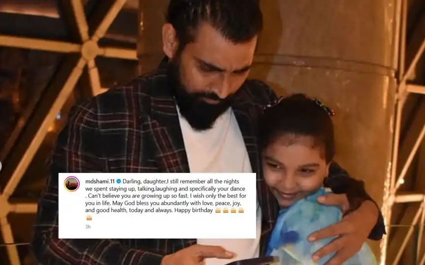 Mohammad Shami Pens Down Heartwarming Note On Daughter's Birthday (Source: @mdshami11/instagram.com)