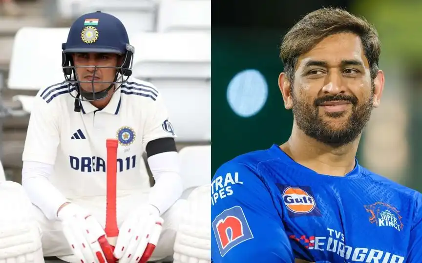 Shubman Gill and MS Dhoni [Source: @CricCrazyJohns/X.com]