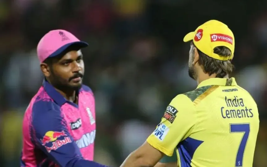Sanju Samson with MS Dhoni [Source: @ms_dhoni_077/x.com]