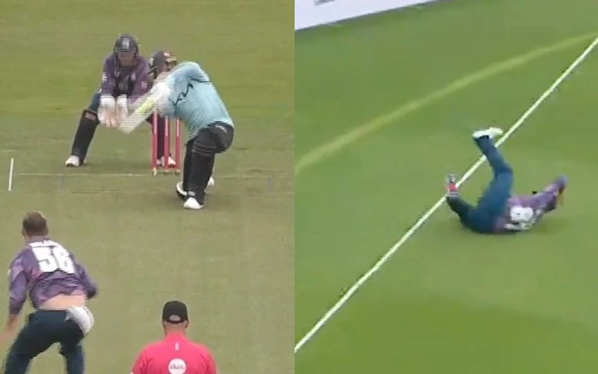 Kane Williamson's catch in T20 Blast 2025 (Source:@VitalityBlast/X.com)