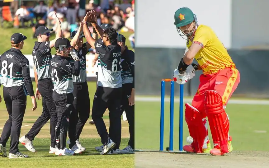 जिम्बाब्वे का न्यूजीलैंड से मुकाबला [स्रोत: @ZimCricketv/X]