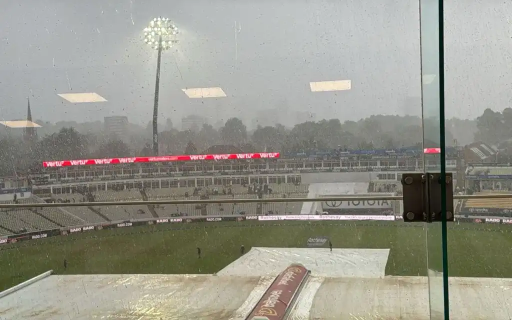 It's currently raining at Edgbaston [Source: @CricCrazyJohns/X]