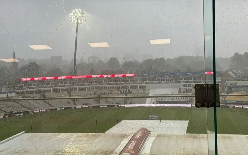 It's currently raining at Edgbaston [Source: @CricCrazyJohns/X]