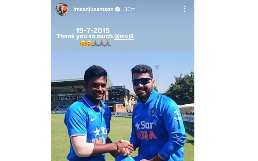 Sanju Samson's IG Story [Source: @CricCrazyJohns/X.com]
