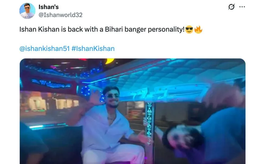 Ishan Kishan's viral video [Source: @Ishanworld32/X.com]