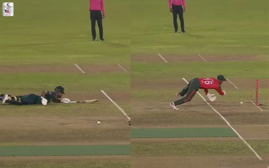 Fakhar Zaman run out [Source: @rifat0015/x.com]