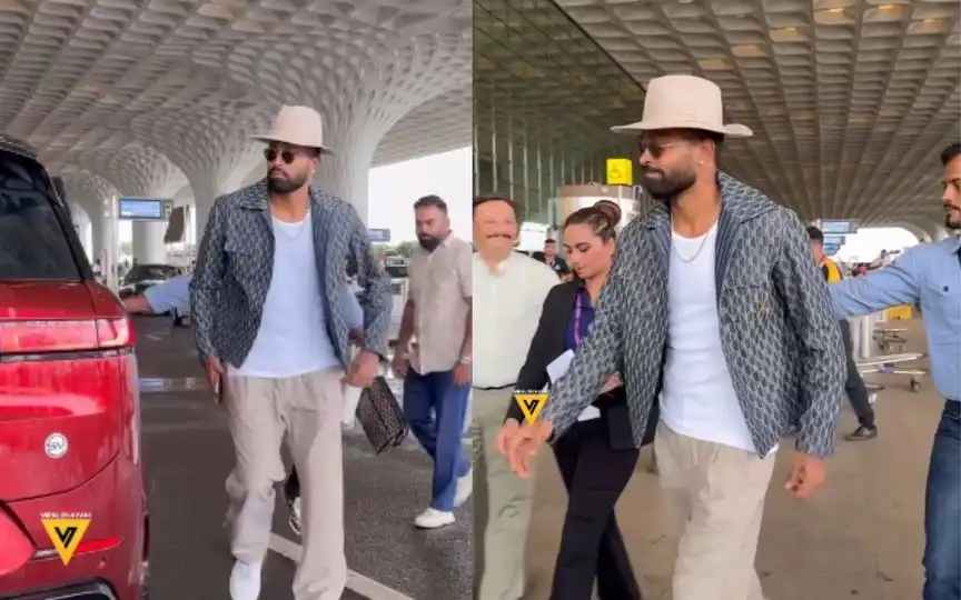 Hardik Pandya at Mumbai airport [Source: @viralbhayani/Instagram]