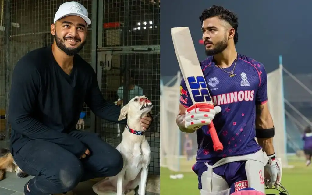 Riyan Parag adopted an injured dog [Source: @CricCrazyJohns, @100off40/x.com]