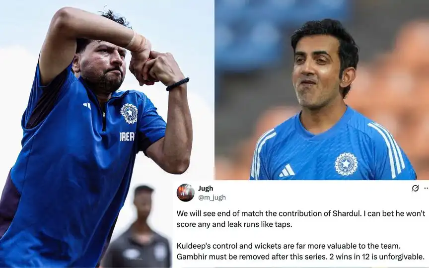 Fans baffled with Kuldeep Yadav's snub [Source: @KKR_Xtra, @anshul_chouksey, @m_jugh/X.com]