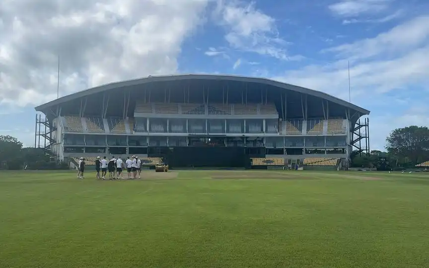 Mahinda Rajapaksa International Cricket Stadium Pitch Report​ (Source:@etonscorer,x.com)
