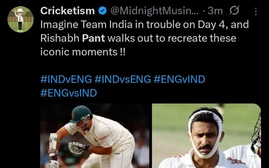 Fans Tweet on Rishabh Pant. [Source - x.com]