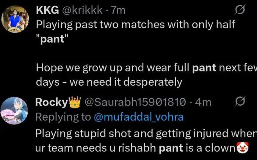 Fans Tweet on Rishabh Pant. [Source - x.com]