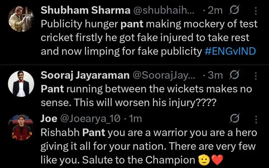 Fan tweets on Rishabh Pant. [Source - x.com]