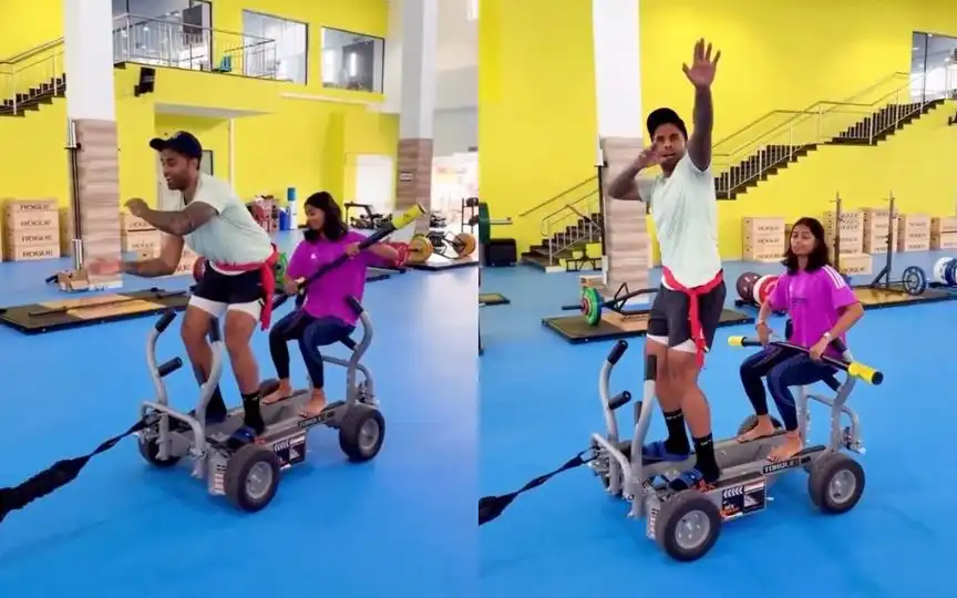 Suryakumar Yadav Mimics Viral 'Aura Farming' Dance With Shreyanka Patil