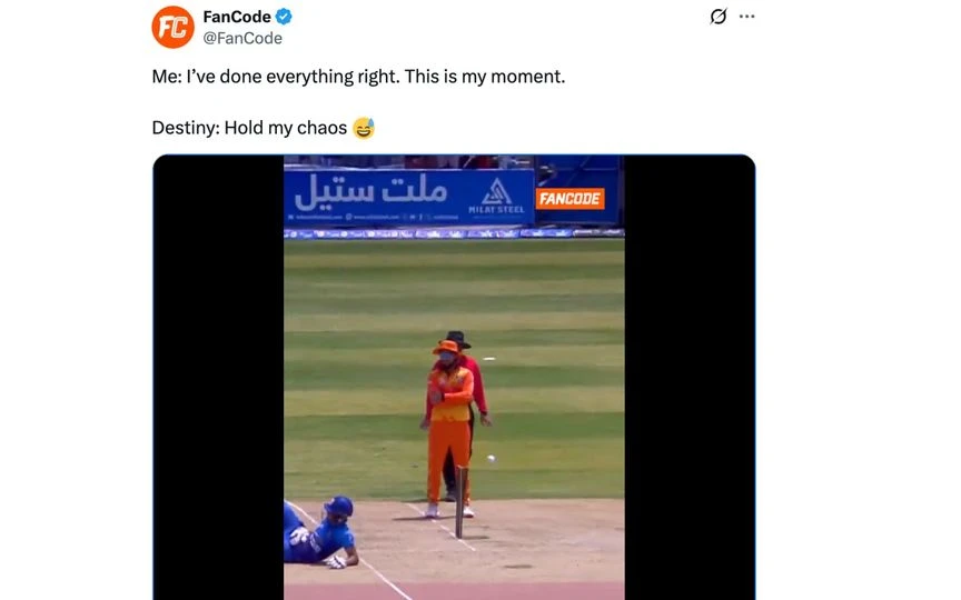 Shpageeza League run out [Source: @FanCode/X.com]