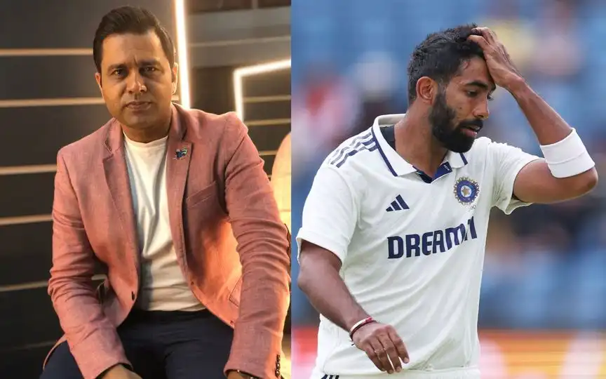 Aakash Chopra and Jasprit Bumrah [Source: @sanatana_simha/x, AP]
