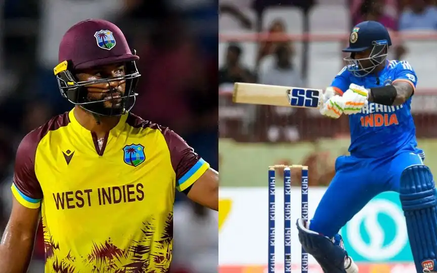 Shai Hope and Suryakumar Yadav [Source: @cricketcomau, @kaustats/x.com]
