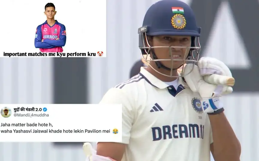 Yashasvi Jaiswal faces heat for duck in Manchester [Source: @mufaddal_vohra, @Mandli_4muddha/X.com]