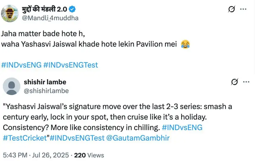 Fan tweet [Source: @Mandli_4muddha, shishirlambe/X.com]