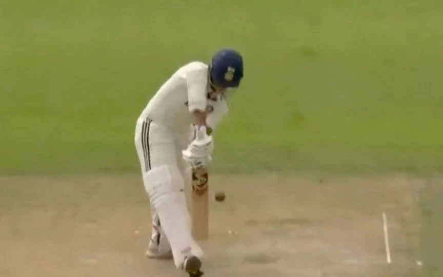 Look how close the ball is to Jaiswal [Source: Screenshot/@englandcricket
