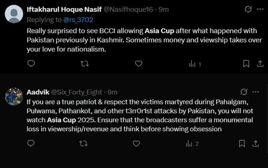 Tweets from users [Screengrab]