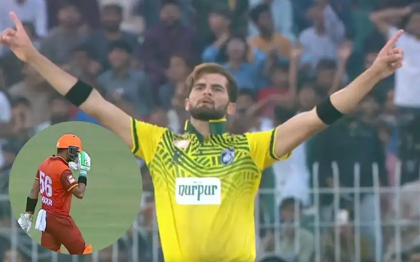 Shaheen Afridi teases Babar Azam [Source: @championscuppcb/X.com]