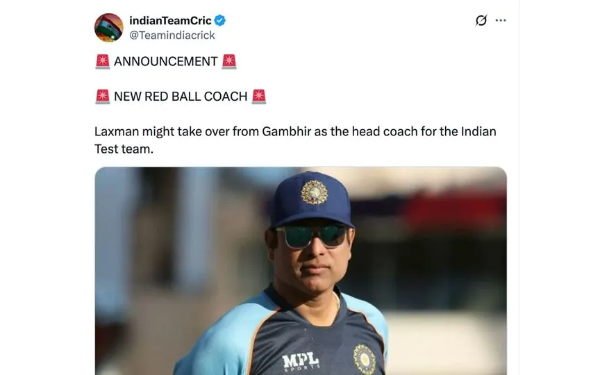 Viral post on Gambhir, Laxman [Source: @Teamindiacrick/X.com]
