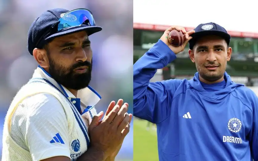 Mohammed Shami and Anshul Kamboj - (Source :@Johns/X.com)