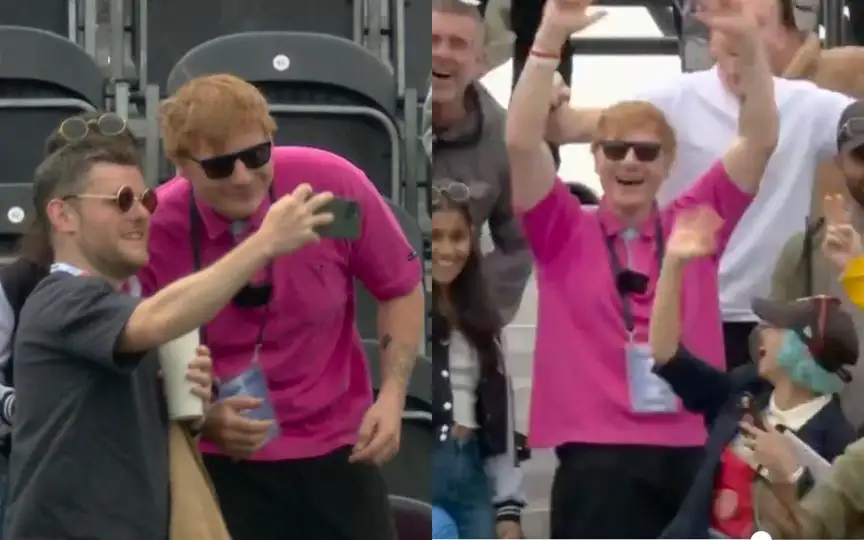 Ed Sheeran lookalike spotted in Manchester [Source: @englandcricket/X.com]