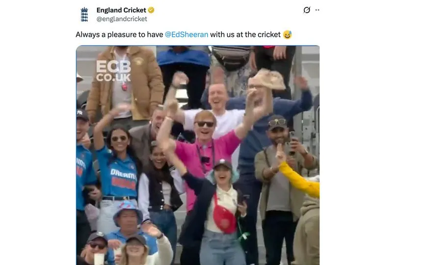 ECB's tweet [Source: @englandcricket/X.com]