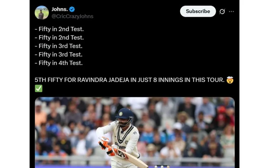 Fan reactions [Source: @CricCrazyJohns/x]