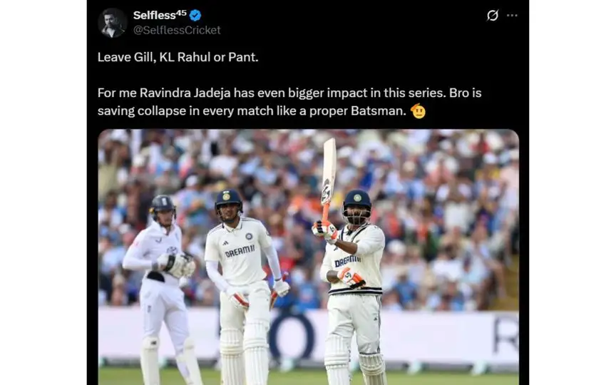 Fan reactions [Source: @SelflessCricket/x]