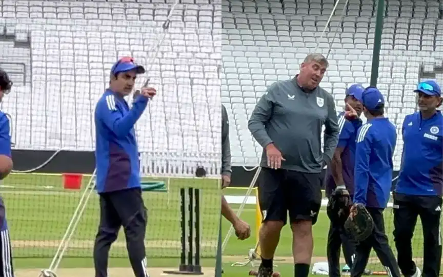 गौतम गंभीर हुआ ग्राउंड स्टाफ़ के झगड़ा [Source: @raysportz_cric/x.com]
