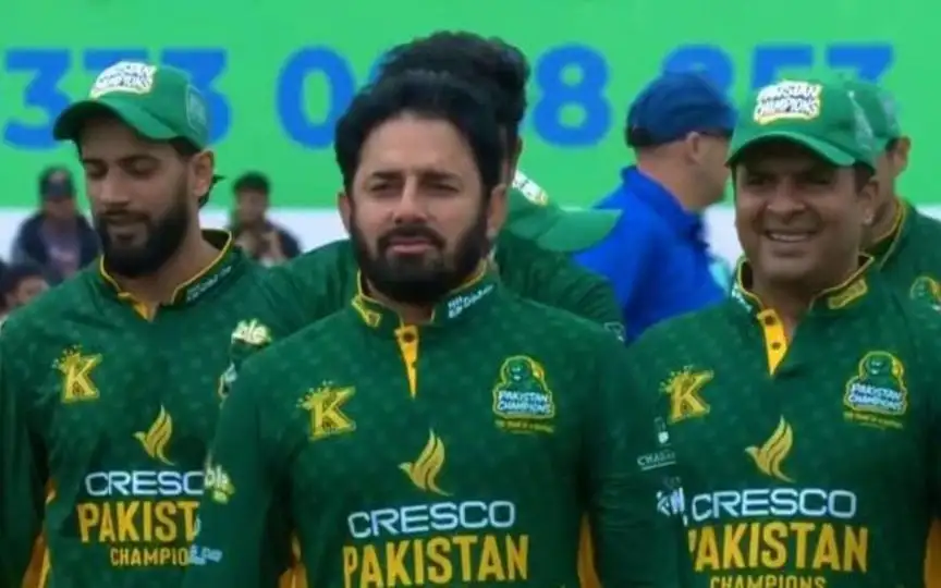 Saeed Ajmal for Pakistan Champions. [Source - Fancode/x.com]