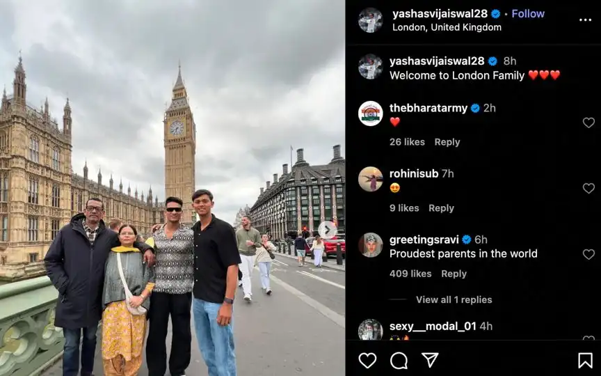 Jaiswal's IG post [Source:  @yashasvijaiswal28/Instagram]