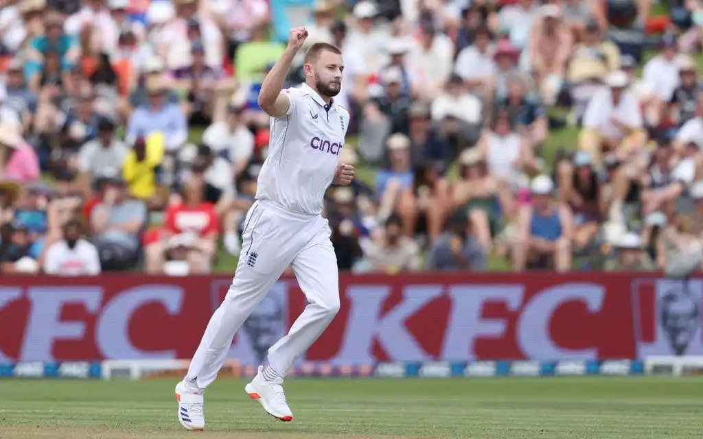 Gus Atkinson in action [Source: AFP]