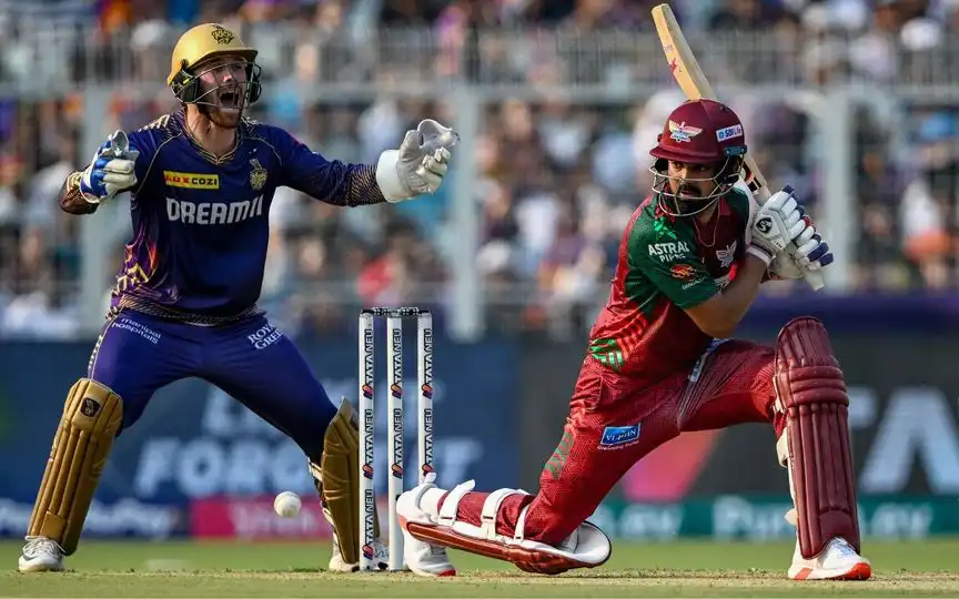 KL Rahul while playing for LSG vs KKR [Source: AFP Media]