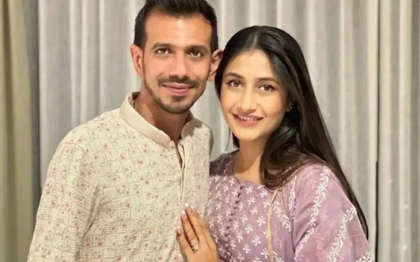 Yuzvendra Chahal With Dhanashree Verma (Source: @garrywalia_/x.com)