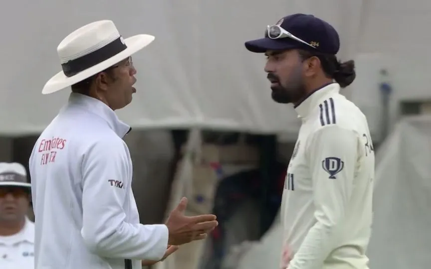KL Rahul Picks fight with Umpire - (Source: @KLRahulFans/X.com)