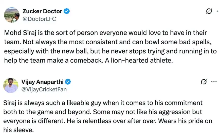 फ़ैंस के ट्वीट [Source: @DoctorLFC, @VijayCricketFanX.com]