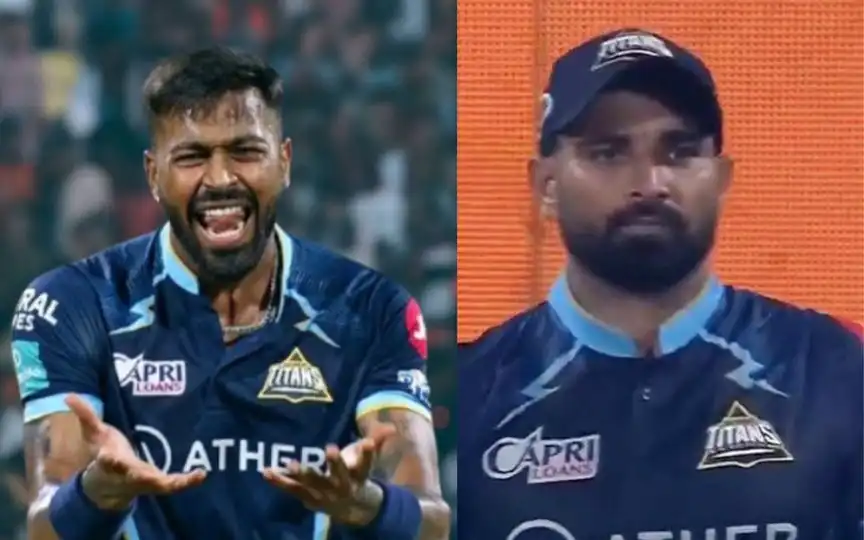 Hardik Pandya and Mohammed Shami [Source: @mdalfaaz/X.com]