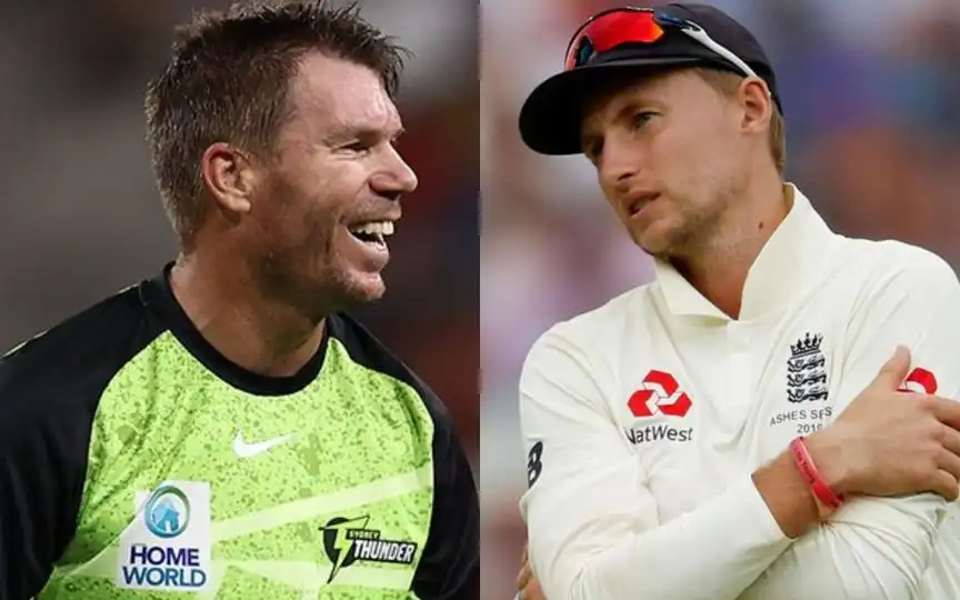 David Warner and Joe Root [Source: @BBL, @ICC/x]