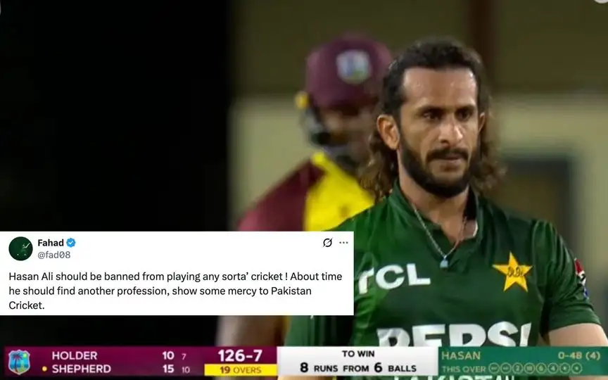 Fans unleash wrath on Hasan Ali after Pakistan's loss [Source: @Mid_wicket_, @fad08/X.com]