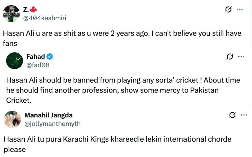 Fan tweets [Source: @404kashmiri, @fad08, @jollymanthemyth/X.com]