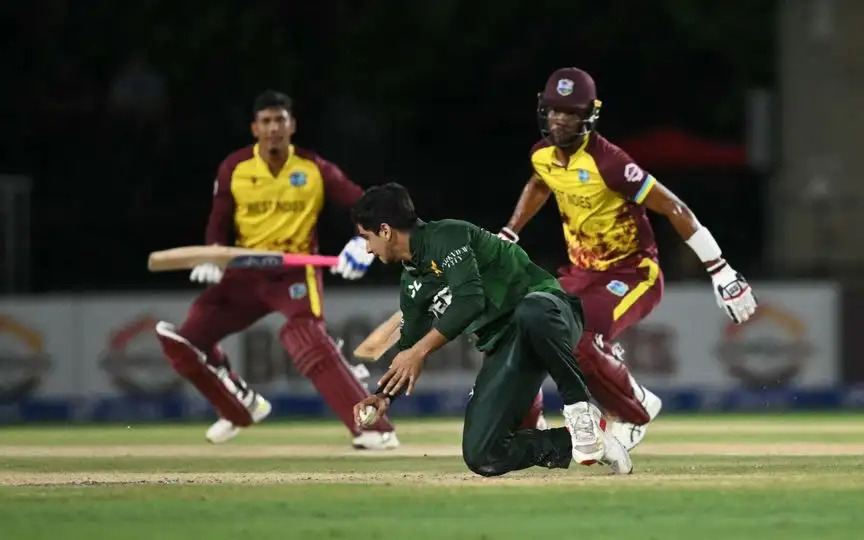 Saim Ayub stands out with his bowling [Source: AFP Photos]