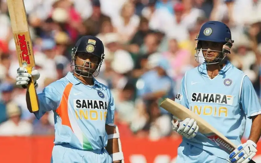 Sachin Tendulkar and Sourav Ganguly [Source: @kiran9_kumar/x.com]
