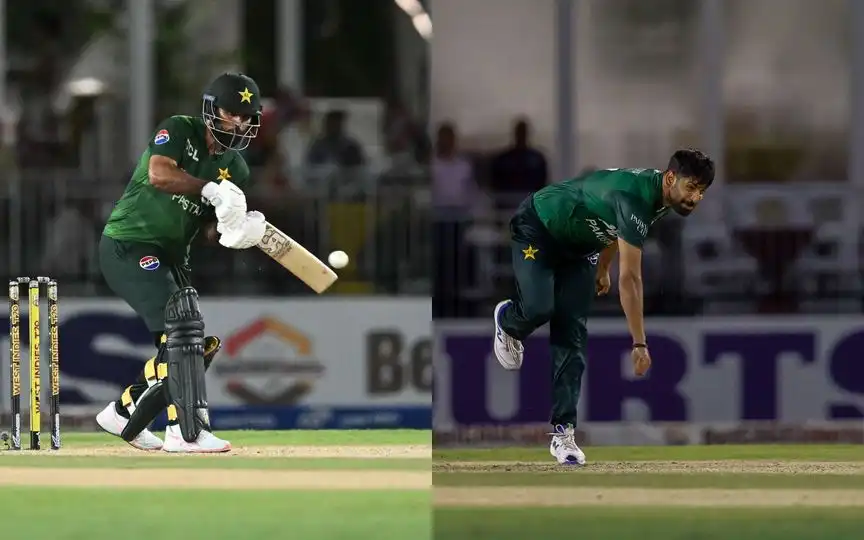 Fakhar Zaman and Haris Rauf in action [Source: AFP]