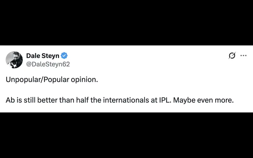 Dale Steyn's tweet for AB de Villiers (Source:@DaleSteyn62/X.com)