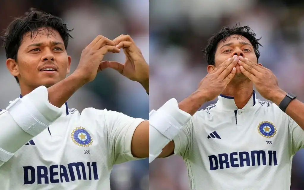 Yashasvi Jaiswal's hundred celebration (Source: AP Photos)